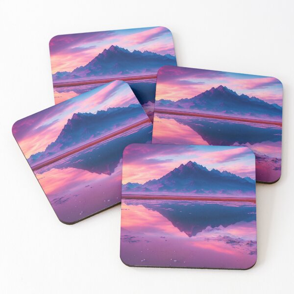 Item preview, Salt Flats Landscapes with a Row of Tall Mountains Visible in the Distance, Adding a Sense of Grandeur and Majesty to the Scene, Ai Generated Art designed and sold by AiGens.