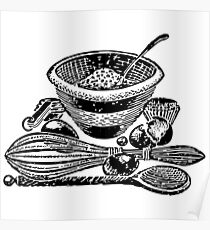 Vintage baking set Poster