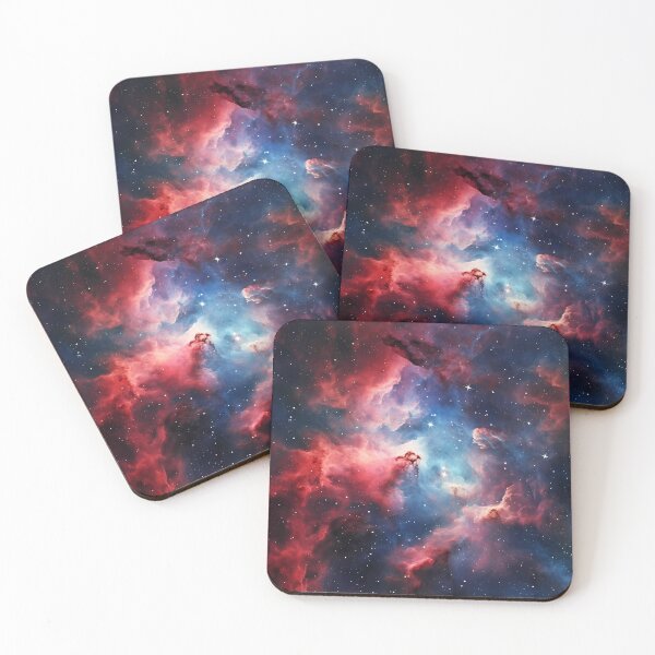 Item preview, Red and Blue Nebula print designed and sold by Nosy is Everything.