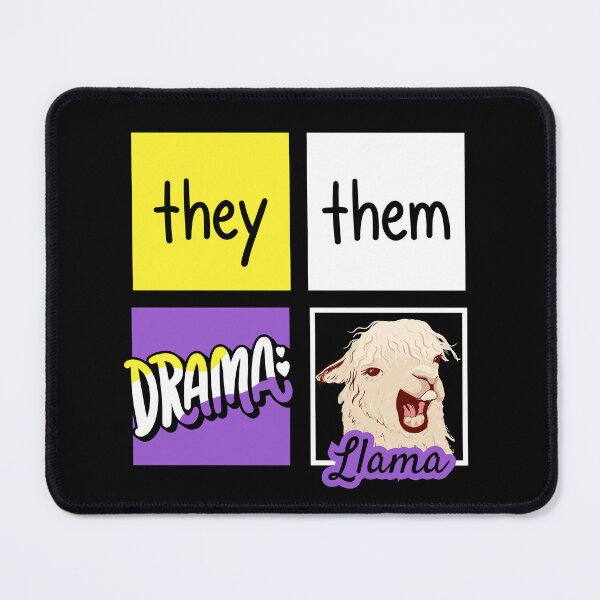 Item preview, Drama Llama Nonbinary Flag Squares They Them Pronouns designed and sold by ontrendshirts.