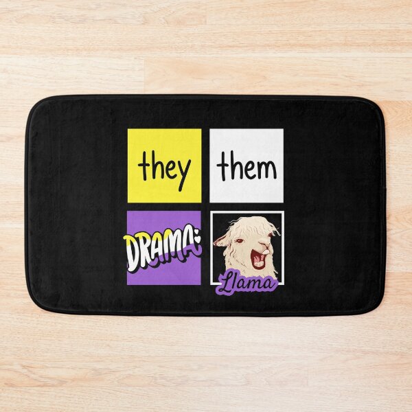 Item preview, Drama Llama Nonbinary Flag Squares They Them Pronouns designed and sold by ontrendshirts.