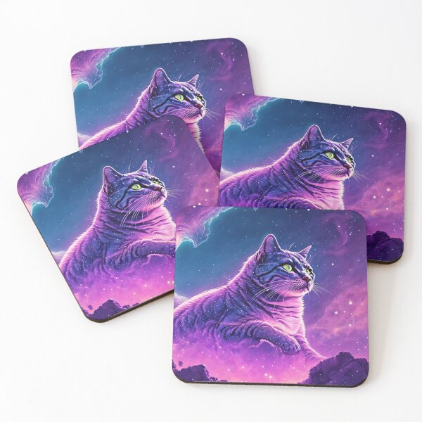 Item preview, Vaporwave Chonky Cat in Outer Space: Retro-Futuristic Landscape designed and sold by cocomikozza.