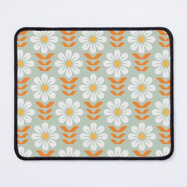 Item preview, KF 0030 D - Retro Vintage Daisy Flowers Minimalist 70s Modern Geometric Floral Pattern designed and sold by KhakiFinch.