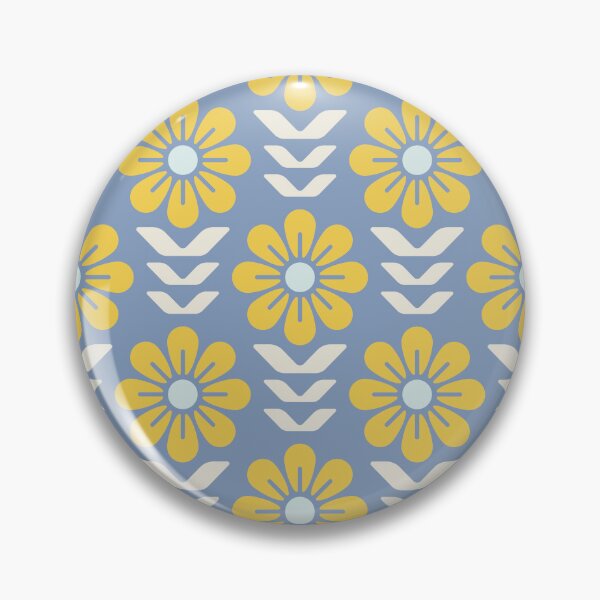 Item preview, KF 0030 F - Retro Vintage Daisy Flowers Minimalist 70s Modern Geometric Floral Pattern designed and sold by KhakiFinch.