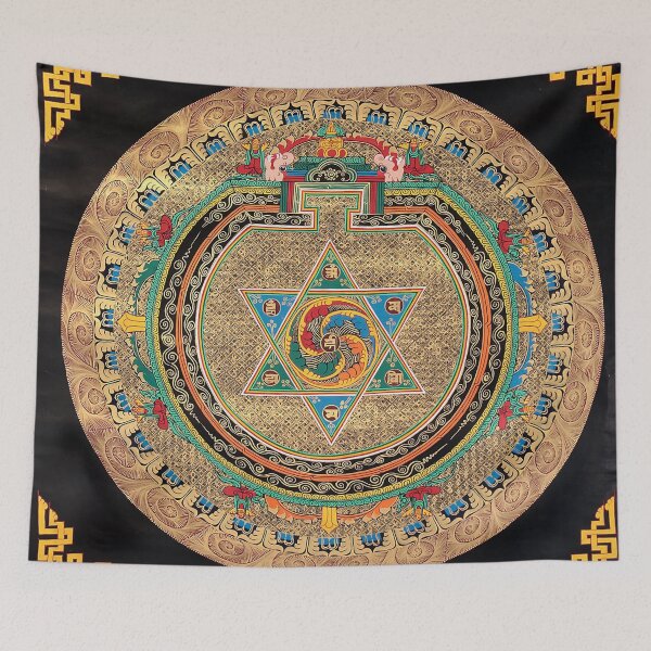 Item preview, Mandala 158 Gold Tibetan Buddhist Om Mandala designed and sold by GuyBlank.