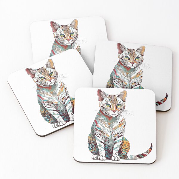 Item preview, Bengal Whimsy - Hand-Drawn Cat Illustration for Fun-Loving Feline Admirers designed and sold by DooodleGod.