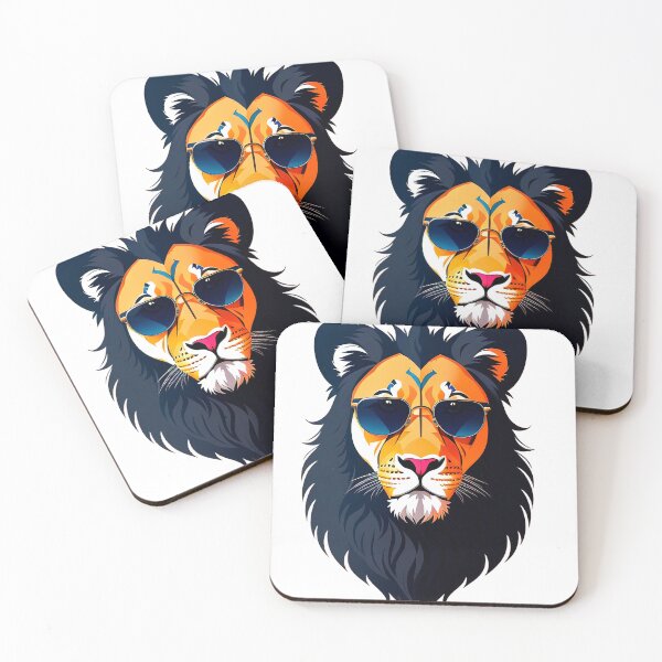 Item preview, Cool lion with black mane in sunglasses  designed and sold by Harmonysens.