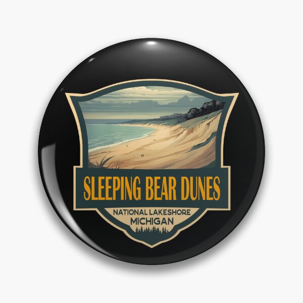 Item preview, Sleeping Bear Dunes National Lakeshore Travel Retro Badge designed and sold by KrisSidDesigns.
