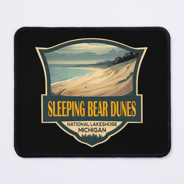 Item preview, Sleeping Bear Dunes National Lakeshore Travel Retro Badge designed and sold by KrisSidDesigns.