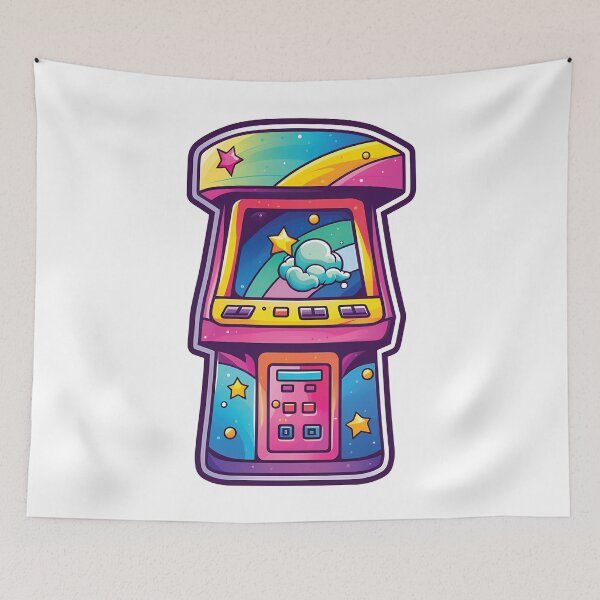 Item preview, Adorable Kawaii Arcade Machine | Fun Retro Gaming Design designed and sold by PopPopGfx.