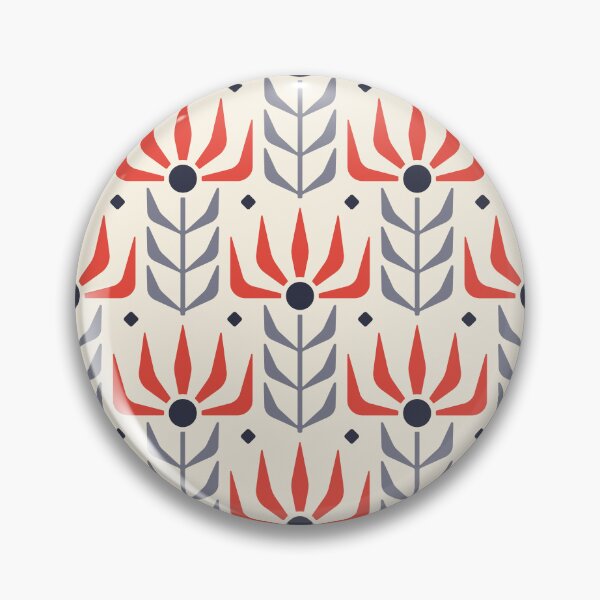 Item preview, KF 0031 H - Retro Vintage Flowers Minimalist 70s Modern Geometric Floral Pattern designed and sold by KhakiFinch.