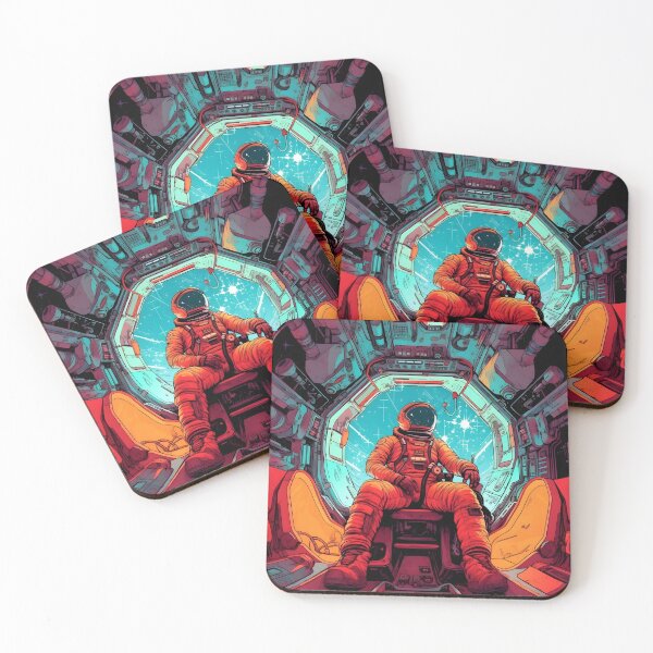Item preview, A tough astronaut travels through space in his spaceship designed and sold by Art Happens.