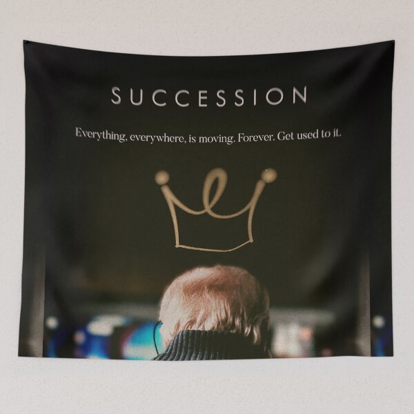 Item preview, Succession poster, Brian Cox is Logan Roy, Kieran Culkin, Matthew Macfadyen, Sarah Snook designed and sold by Spallutos.