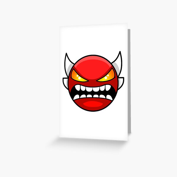 geometry dash difficulty demon faces Greeting Card for Sale by