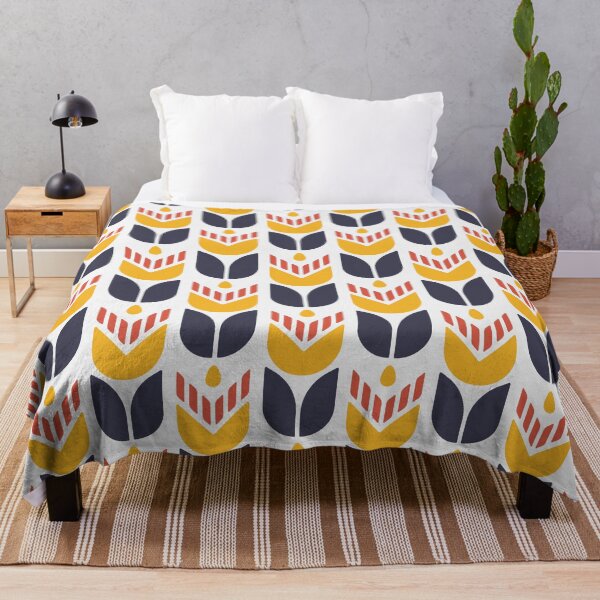 Item preview, KF 0032 F - Retro Vintage Tulip Flowers Minimalist 70s Modern Geometric Floral Pattern designed and sold by KhakiFinch.