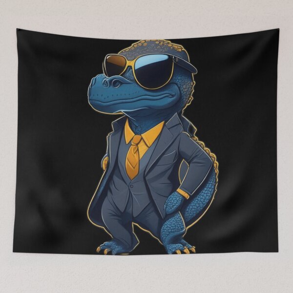 Item preview, Jazzy Blue Dino in Suit and Sunglasses - Animal designed and sold by Just Art's Creations colinw2292@gmail.com.