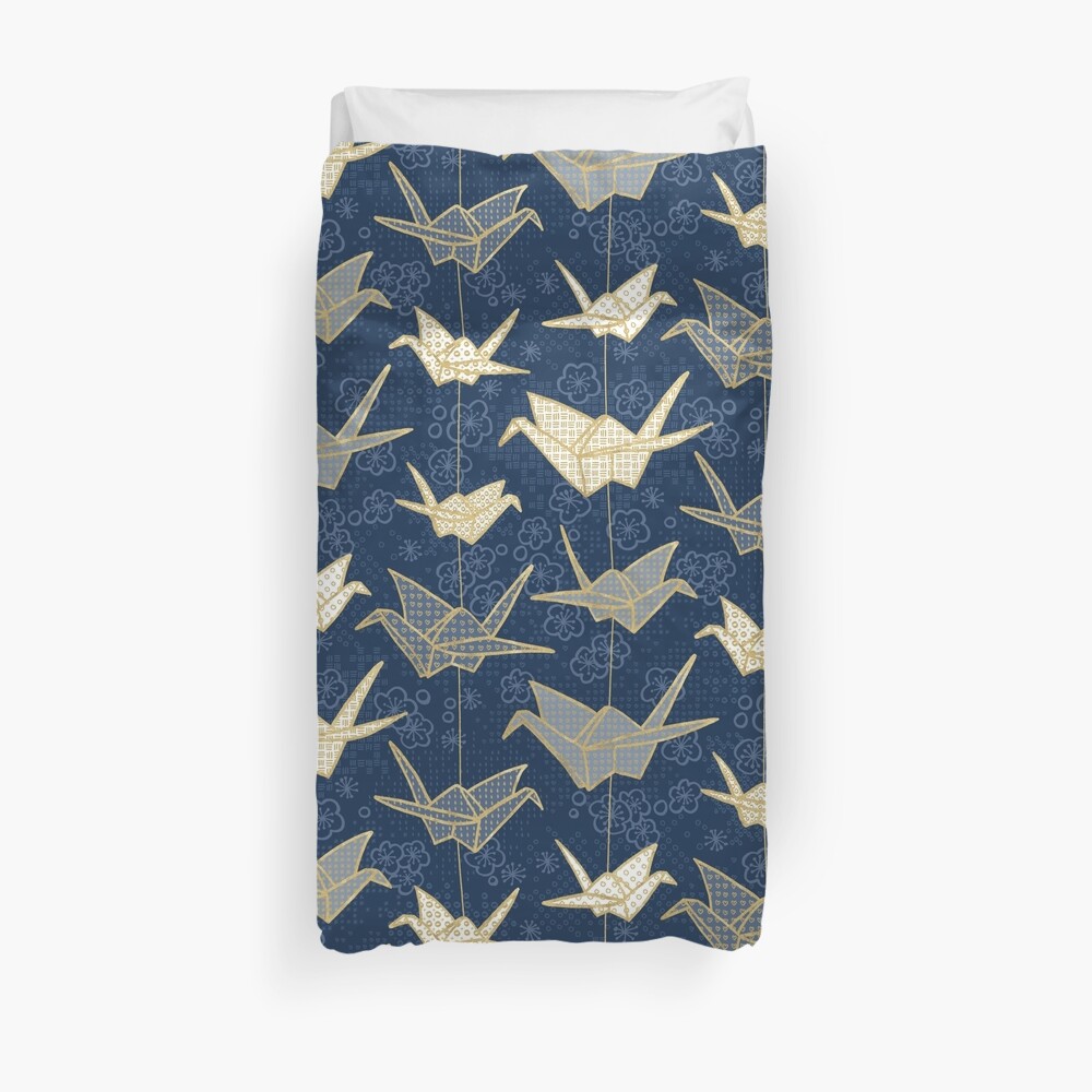 Sadako's Good Luck Cranes Duvet Cover