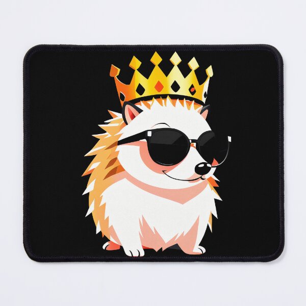 Item preview, Cool hedgehog personage in sunglasses wearing a crown designed and sold by Harmonysens.