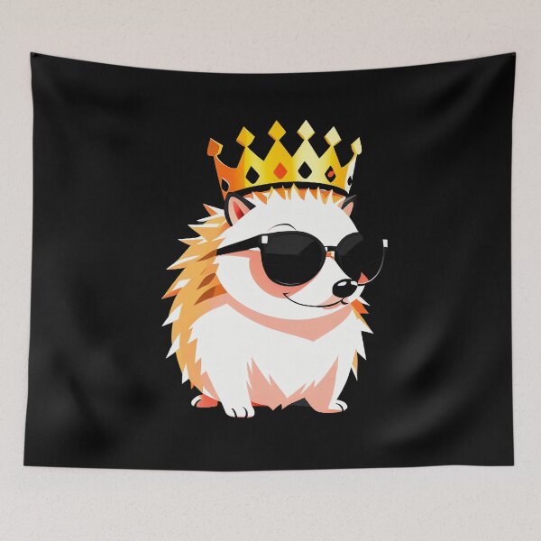 Item preview,  Cool hedgehog personage in sunglasses wearing a crown designed and sold by Harmonysens.