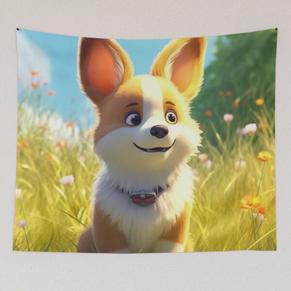 Item preview, Cute corgi dog in pixar style designed and sold by ink-and-Design.