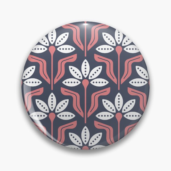 Item preview, KF 0033 D - Retro Vintage Flowers Minimalist 70s Modern Geometric Floral Pattern designed and sold by KhakiFinch.