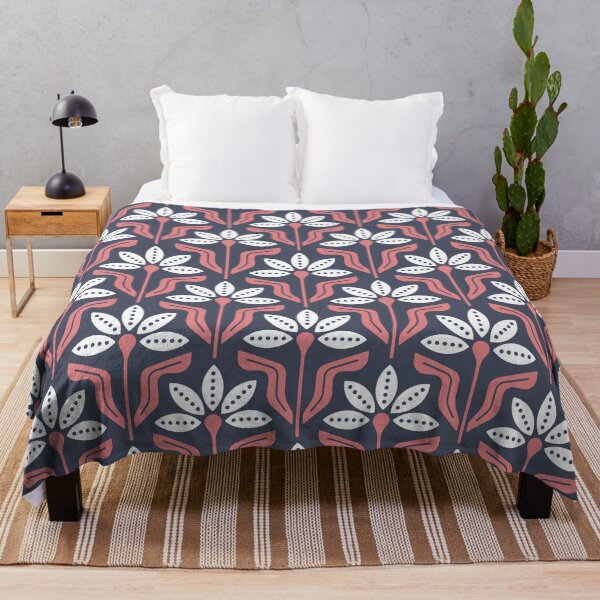 Item preview, KF 0033 D - Retro Vintage Flowers Minimalist 70s Modern Geometric Floral Pattern designed and sold by KhakiFinch.