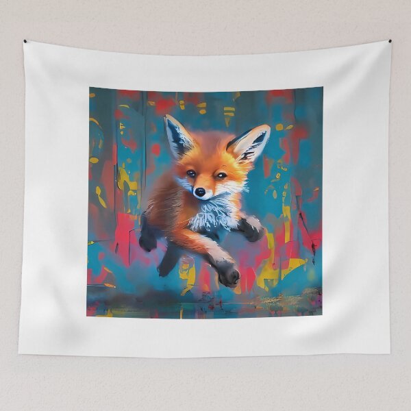 Item preview, Baby Fox in Multicolour Graffiti designed and sold by Faunify.