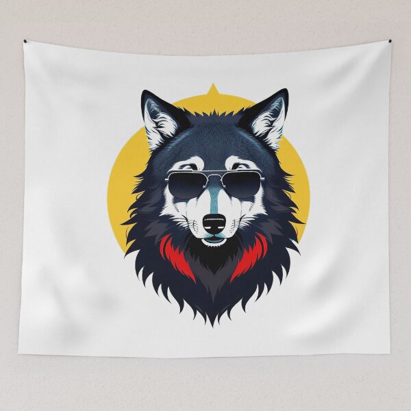 Item preview, Cool wolf personage in sunglasses in flat style designed and sold by Harmonysens.