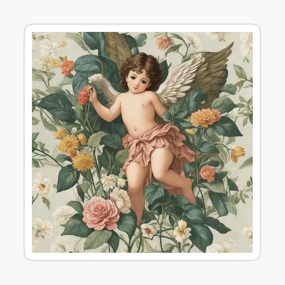 Cherub Angel Beauty of Natural Flower Garden iPhone Case