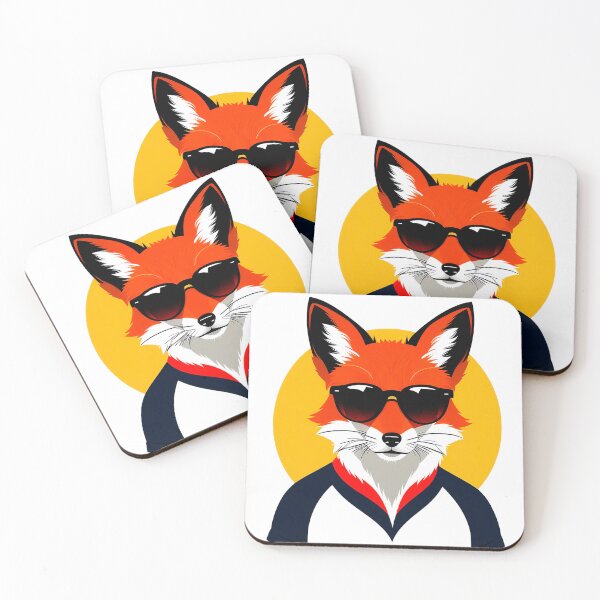 Item preview, Cool fox character in sunglasses in flat style designed and sold by Harmonysens.