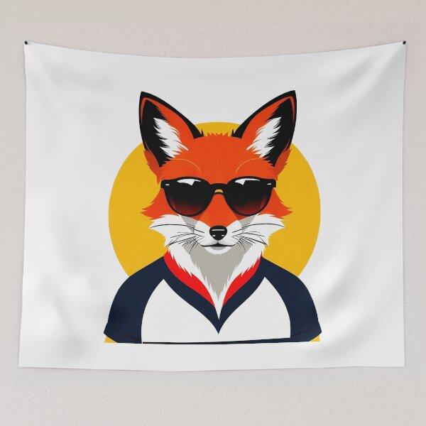 Item preview, Cool fox character in sunglasses in flat style designed and sold by Harmonysens.