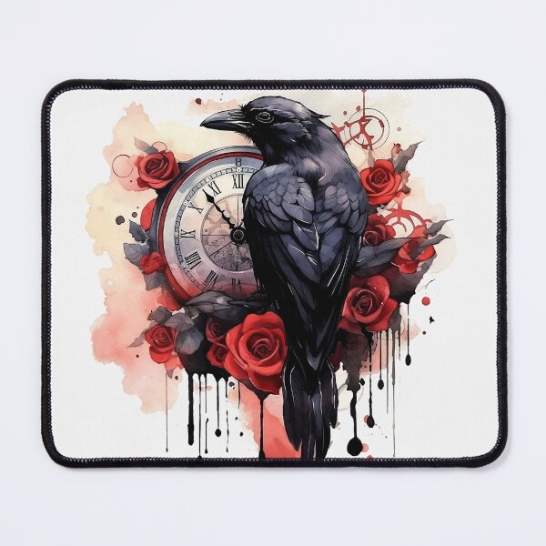 Item preview, Trash polka style raven and clock WHITE EDITION designed and sold by DarkDesign69.