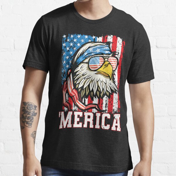 Fourth Of July Funny Shirt Freedom American Usa Patriotic Eagle Tee Shirt  4Th Party Shirt (Large Gray) 