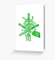 Vintage chef tools green Greeting Card