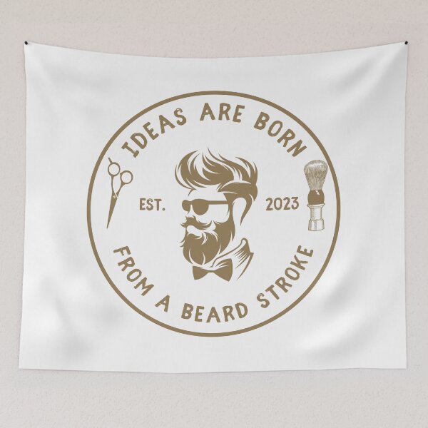 Item preview, Vintage Barber Beard Joke Funny Quote - Ideas are born from a beard stroke designed and sold by Vintage-TM.
