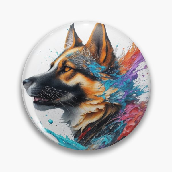Item preview, Alsatian With Paint Splashes Art Inspired By Dog Breeds designed and sold by CDC40.