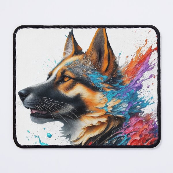 Item preview, Alsatian With Paint Splashes Art Inspired By Dog Breeds designed and sold by CDC40.