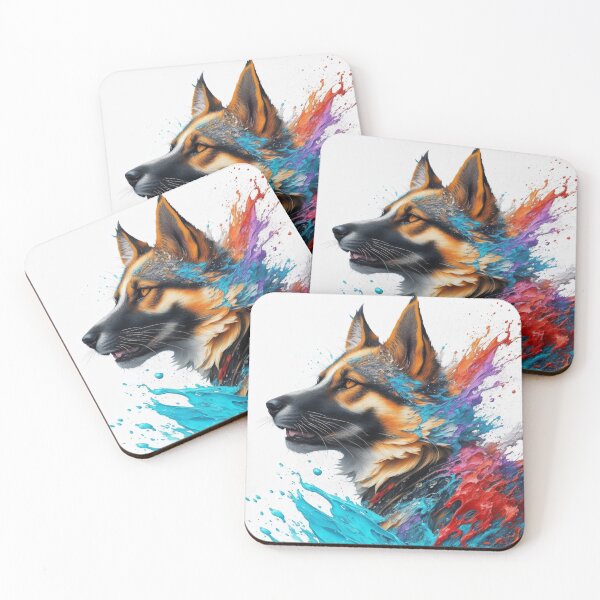 Item preview, Alsatian With Paint Splashes Art Inspired By Dog Breeds designed and sold by CDC40.
