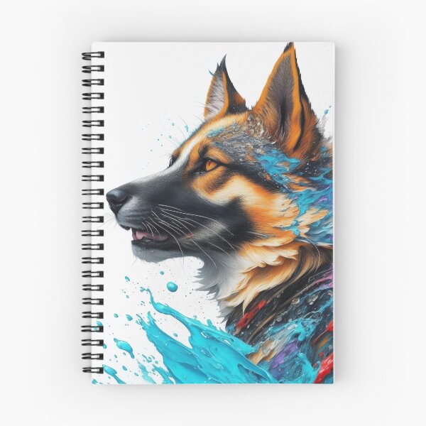 Item preview, Alsaciano con arte de salpicaduras de pintura inspirado en razas de perros designed and sold by CDC40.