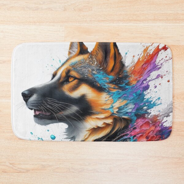 Item preview, Alsatian With Paint Splashes Art Inspired By Dog Breeds designed and sold by CDC40.