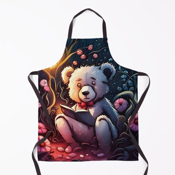 Artikelvorschau, Mit Blumen bedeckter Teddy in einem magischen Garten entworfen und verkauft von Colin Bentham.
