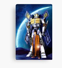 10th Doctor with Robot Phone booth Canvas Print