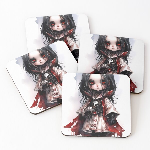 Item preview, Vampiric Character Clipart, Dark Gothic Art, Vampire Image, Bloodsucker, Nocturnal Creature, Horror Style Watercolor designed and sold by CoolorPaint.
