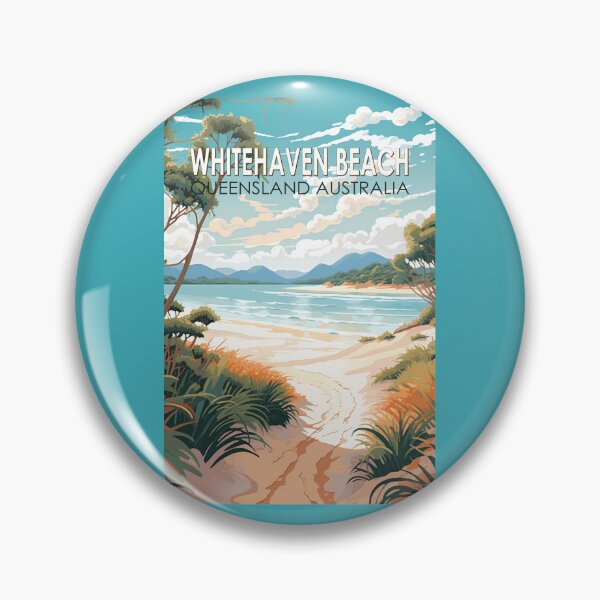 Item preview, Whitehaven Beach Queensland Australia Travel Art Vintage designed and sold by KrisSidDesigns.