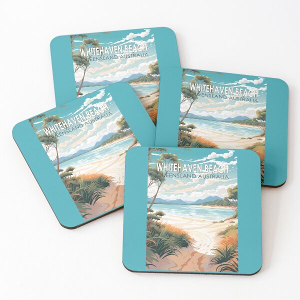 Item preview, Whitehaven Beach Queensland Australia Travel Art Vintage designed and sold by KrisSidDesigns.