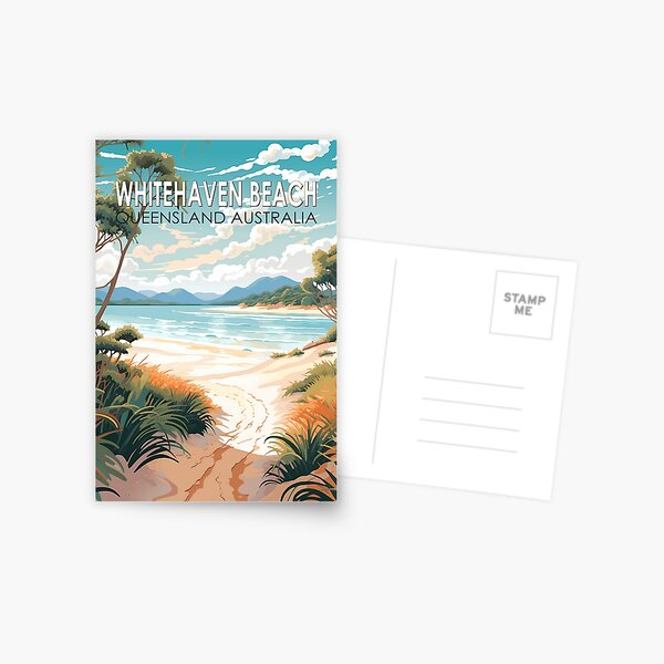 Item preview, Whitehaven Beach Queensland Australia Travel Art Vintage designed and sold by KrisSidDesigns.