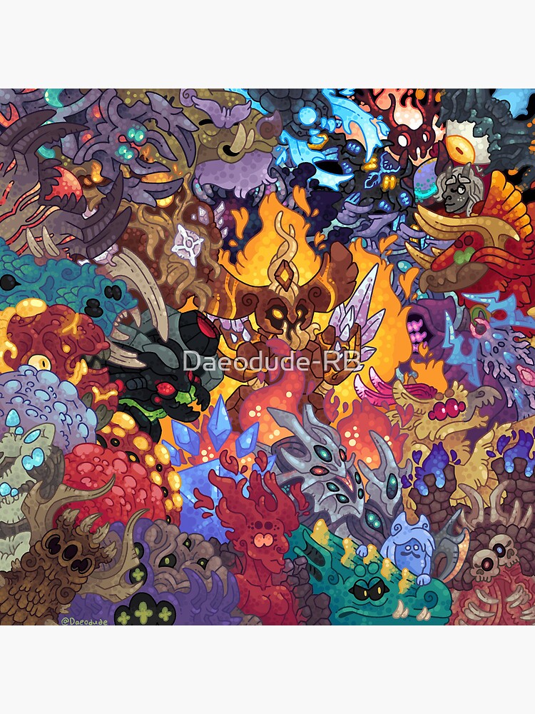 Terraria Calamity mod all bosses doodle square  Photographic Print for  Sale by Daeodude-RB