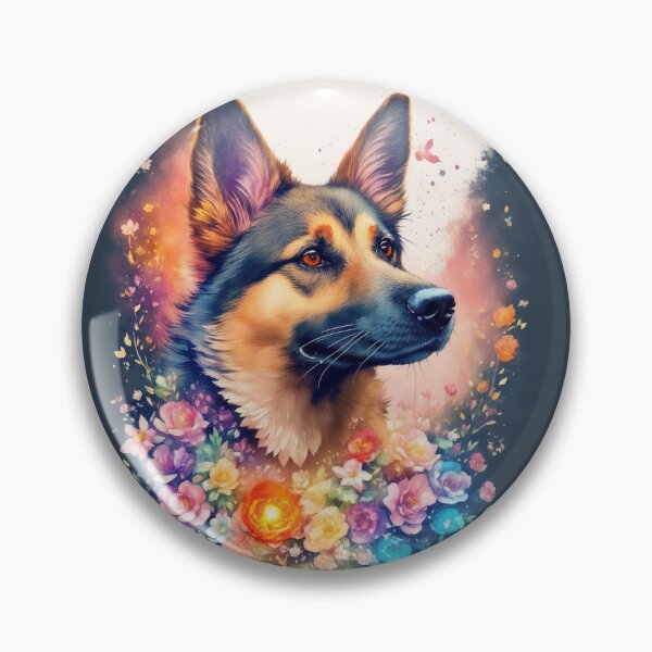Item preview, Alsatian With Flowers Art Inspired By Dog Breeds designed and sold by CDC40.