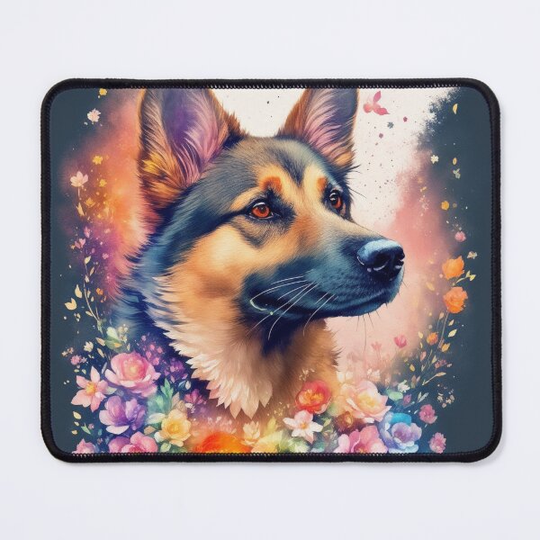 Item preview, Alsatian With Flowers Art Inspired By Dog Breeds designed and sold by CDC40.