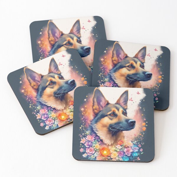 Item preview, Alsatian With Flowers Art Inspired By Dog Breeds designed and sold by CDC40.
